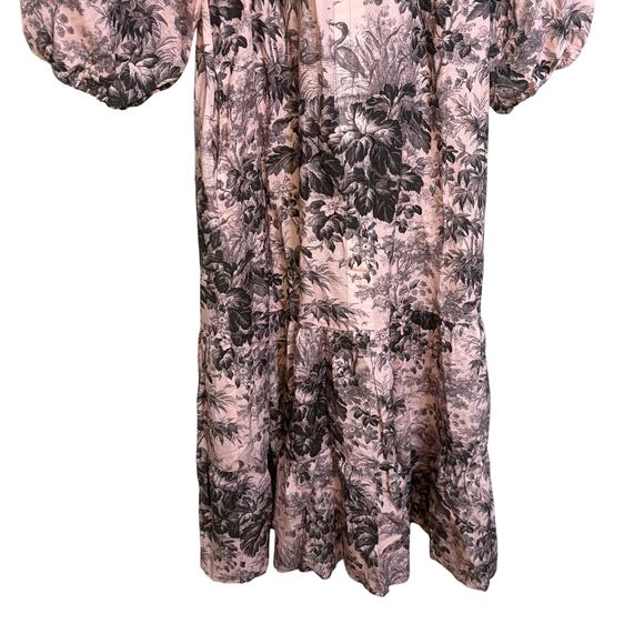 Tuckernuck Pink Black Pressed Powder Toile Lyles Dress Maxi Cottagecore Prarie - Picture 6 of 16